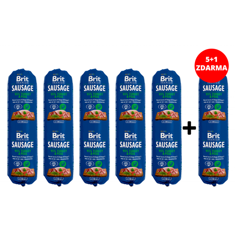 Brit Sausage Beef & Fish-Sport formuła 800g (5 + 1 GRATIS)