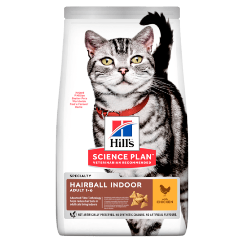 Hill's Fel. Dry Adult "HBC for indoor cats" Chicken 10kg