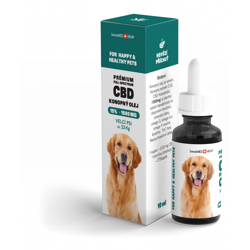Olej CBD dla dużych psów 15%, 10ml