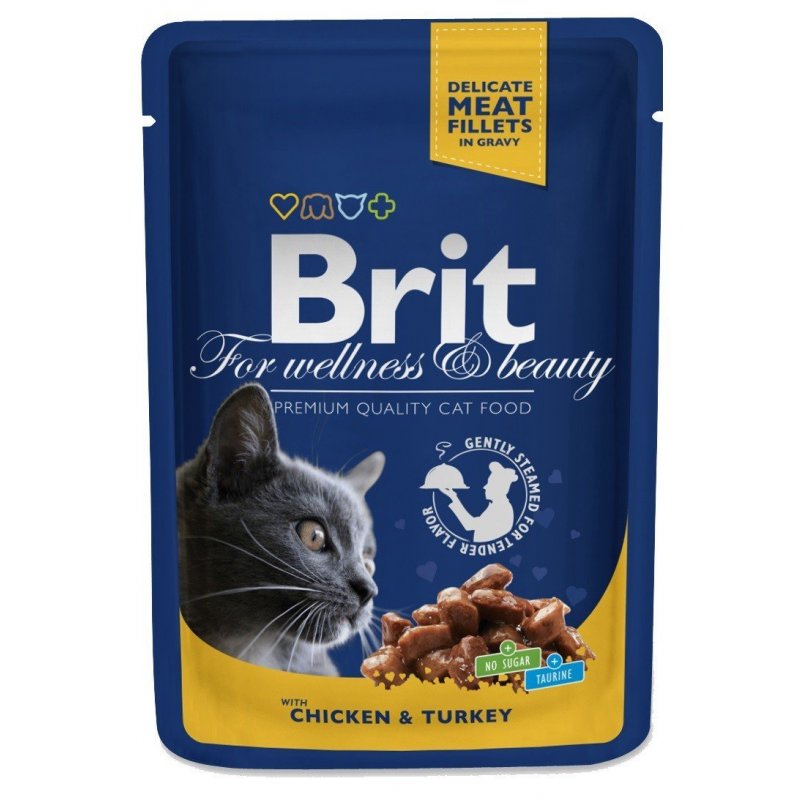 Brit Premium Cat kapsa with Chicken & Turkey 100g