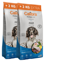 2x Calibra Dog Premium Line Adult 12 kg + 4 kg