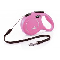 Smycz FLEXI Classic NEW M linka 8m / 20kg różowa
