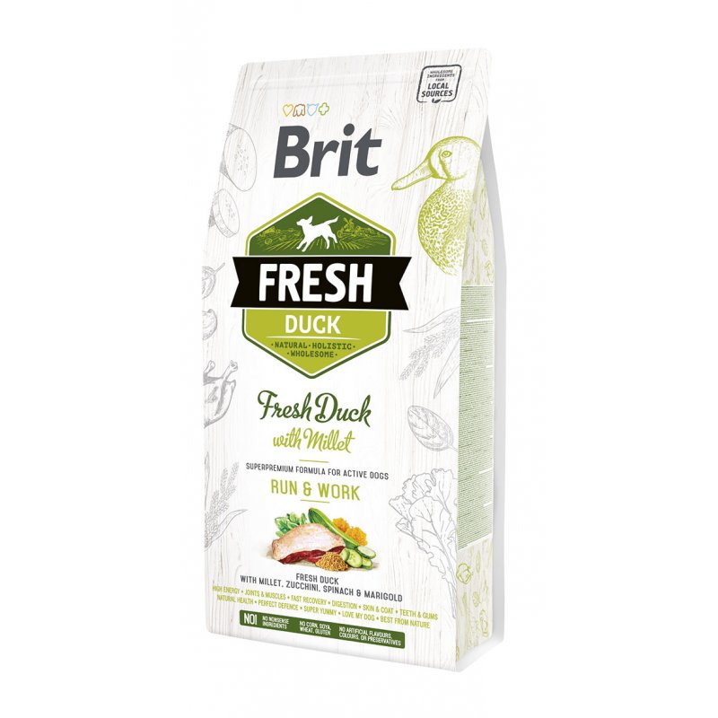 Brit Dog Fresh Duck & Millet Active Run & Work 2,5kg