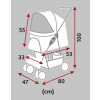Wózek dla psa BUGGY, składany 47 x 100 x 80 cm, 4,9 kg, szary
