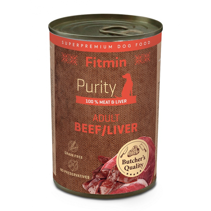 Fitmin dog Purity tin konserwa beef&liver 400g