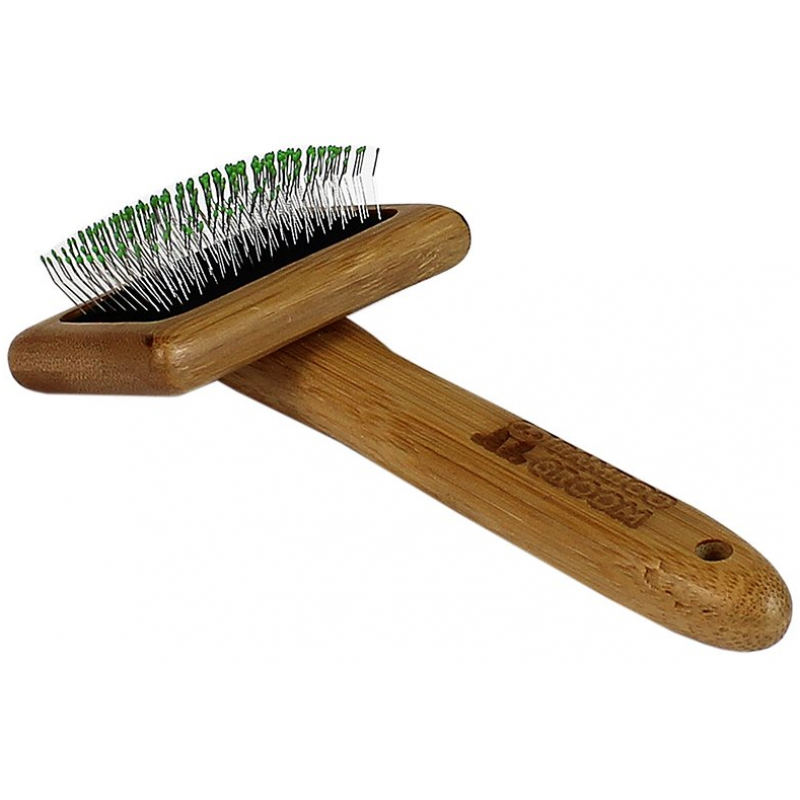 Bamboo Groom Mała cienka szczotka z końcówkami ze stali nierdzewnej, Finisher