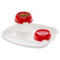 Miski i taca dla psa LINDO FP 2 x 300ml