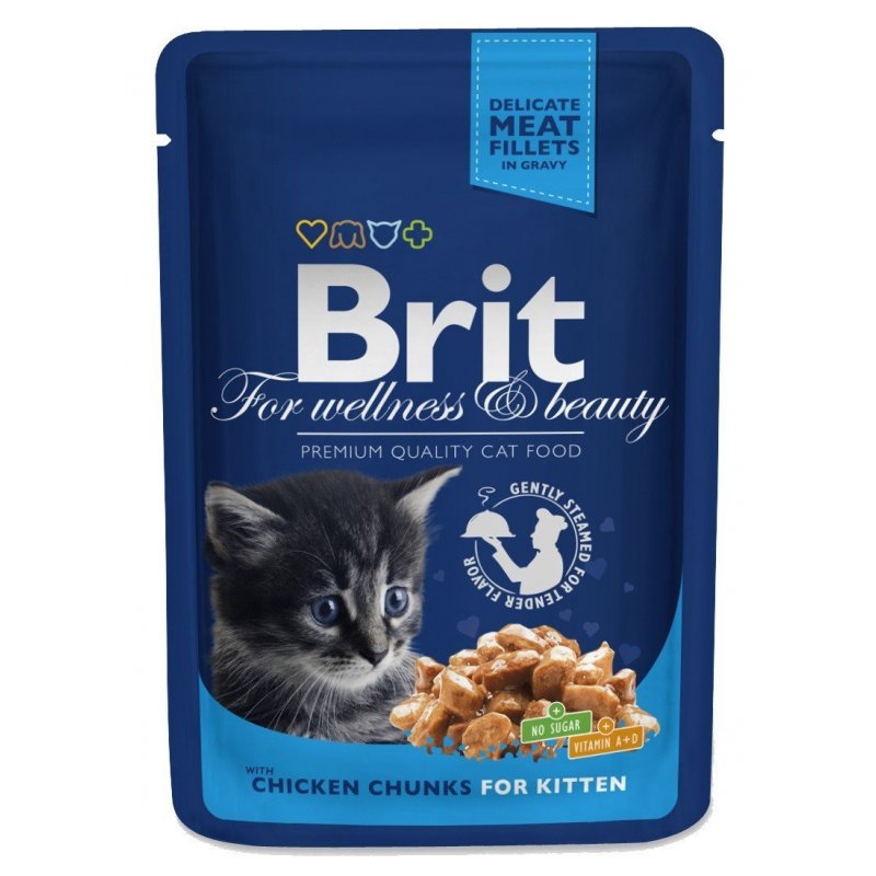 Brit Premium Cat Chicken Chunks for Kitten 100g