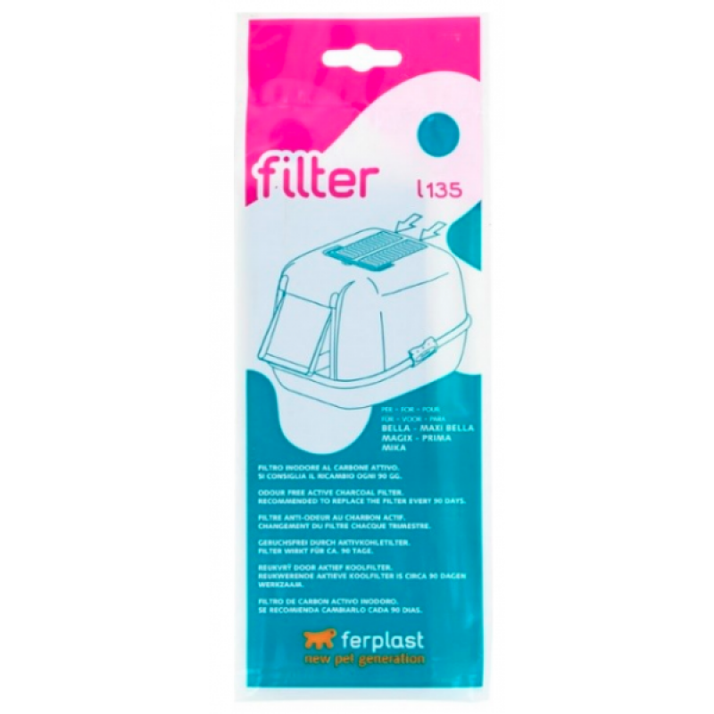 Wymienny filtr węglowy Ferplast do toalety dla kotów L135 Bella, Magix 2szt