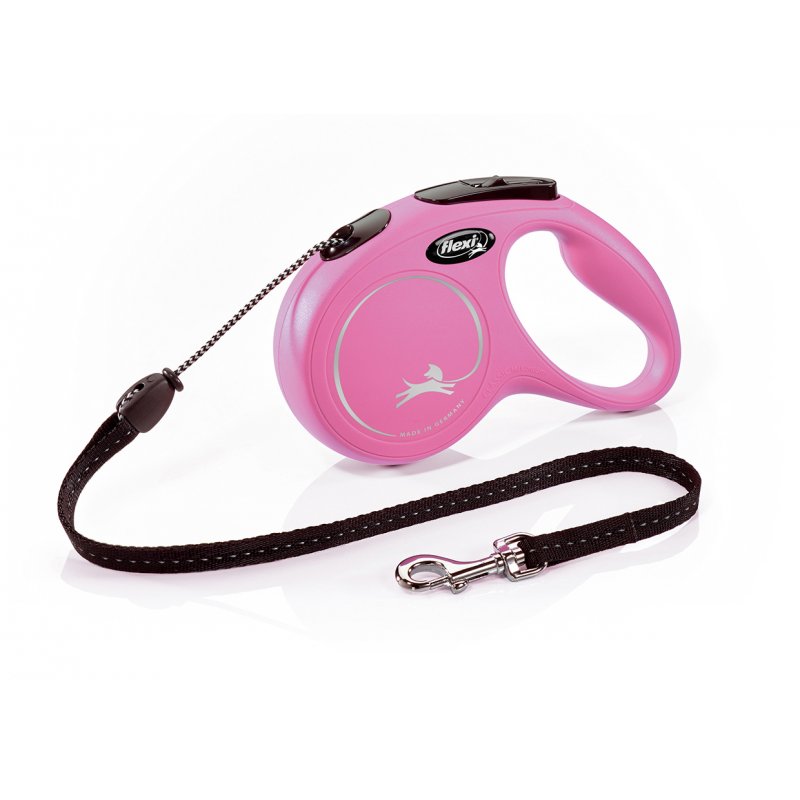 Smycz FLEXI Classic NEW M linka 5m / 20kg różowa