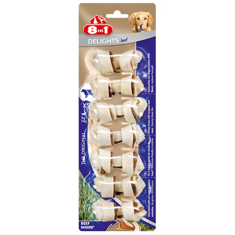 Kość do żucia Delights Beef XS 7szt