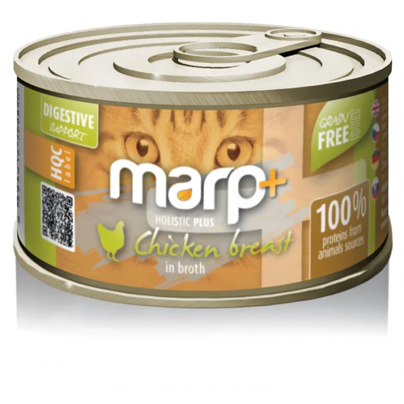 Marp Holistic Plus karma w puszce dla kotów – Pierś z kurczaka w bulionie 24x70g