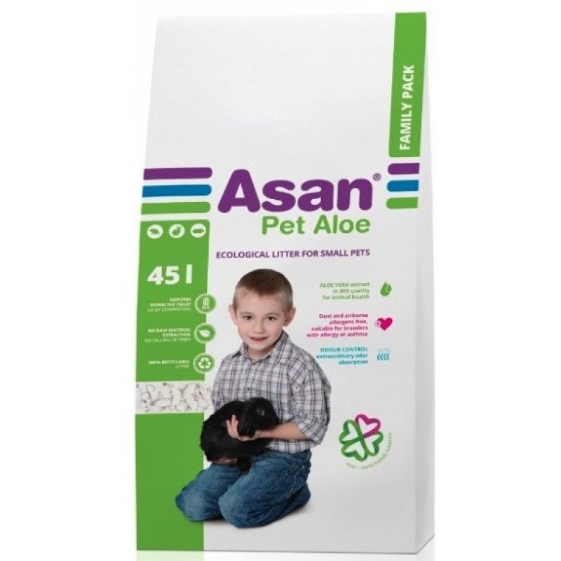 Żwirek ASAN Pet Aloe dla gryzoni i królików 45l