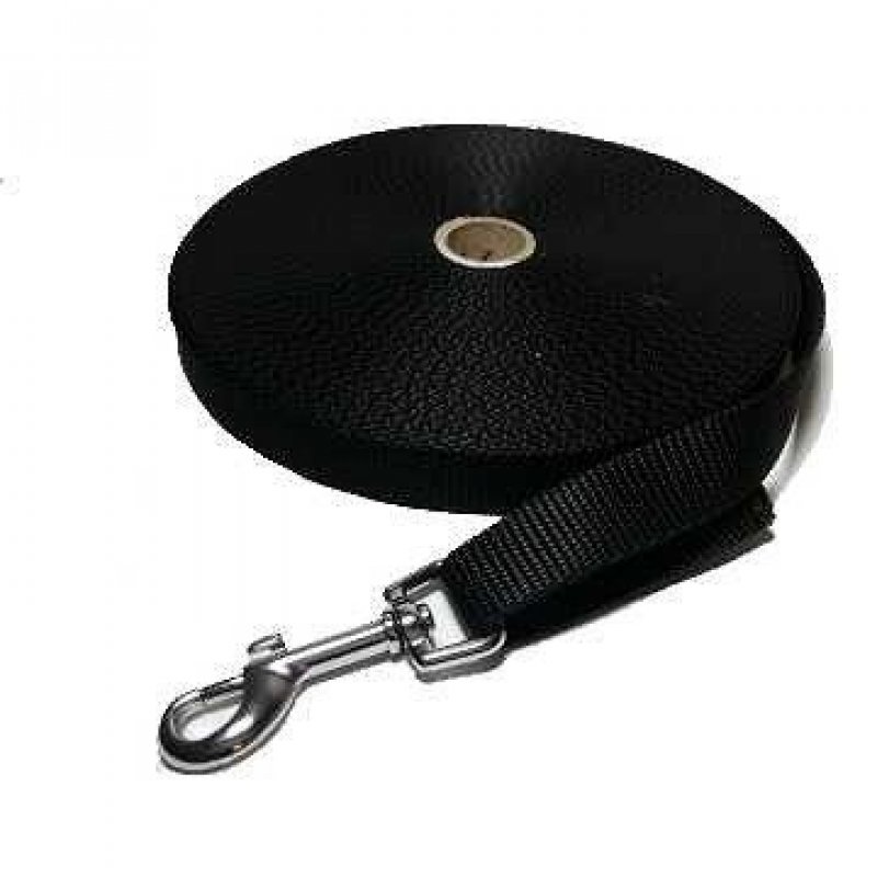 Smycz DINOFASHION płaska czarna 15m / 2cm