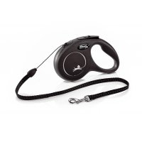 Smycz FLEXI Classic NEW S z kablem 5m / 12kg czarna
