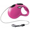 Smycz FLEXI Classic NEW XS z kablem 3m / 8kg różowa