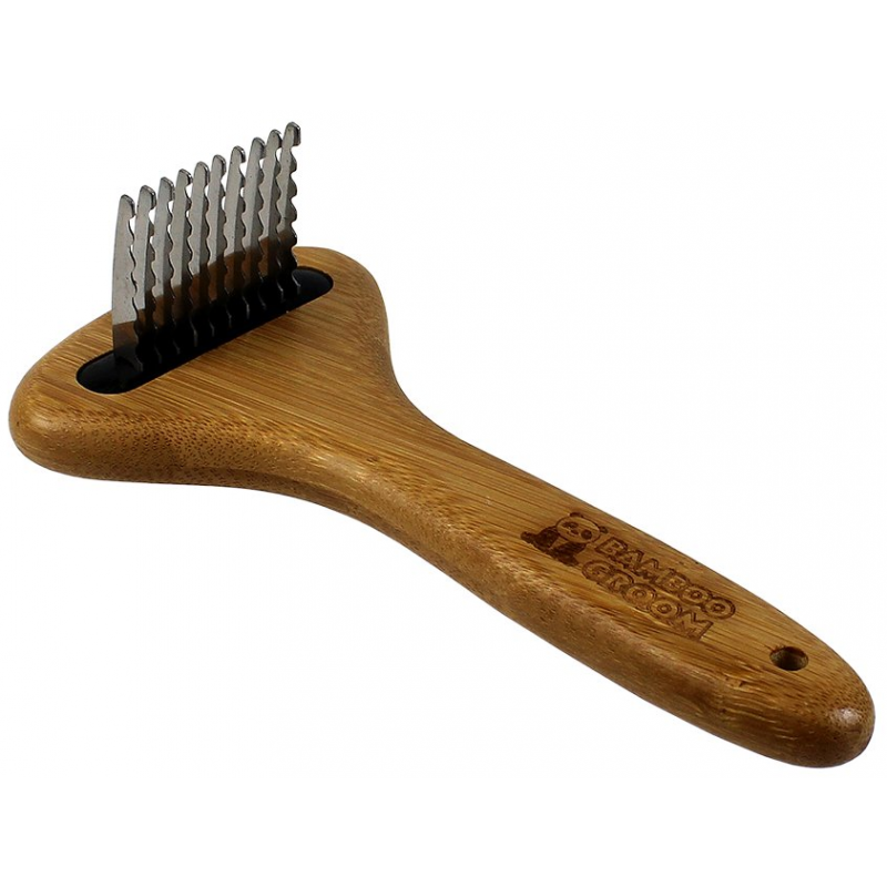 Bamboo Groom Duży grzebień do szczotkowania z ostrzami ze stali nierdzewnej