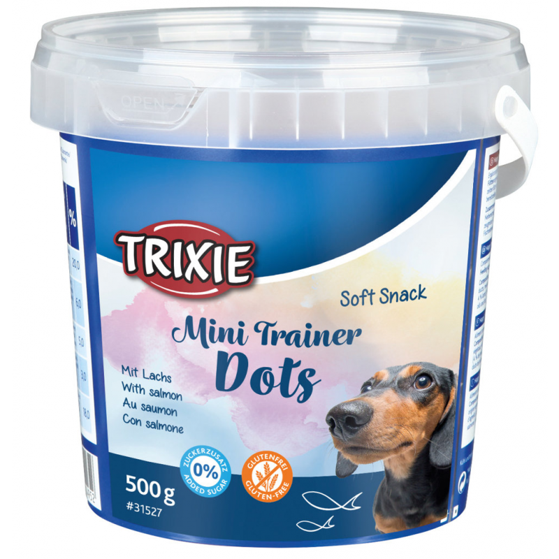 Soft Snack Mini Trainer Dots, łosoś, 500g wiaderko