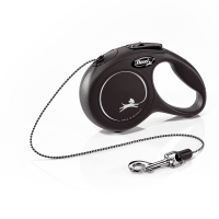 Smycz FLEXI Classic NEW XS z kablem 3m / 8kg czarna