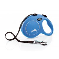 Smycz FLEXI Classic NOWOŚĆ z paskiem L 5m / 50kg niebieska