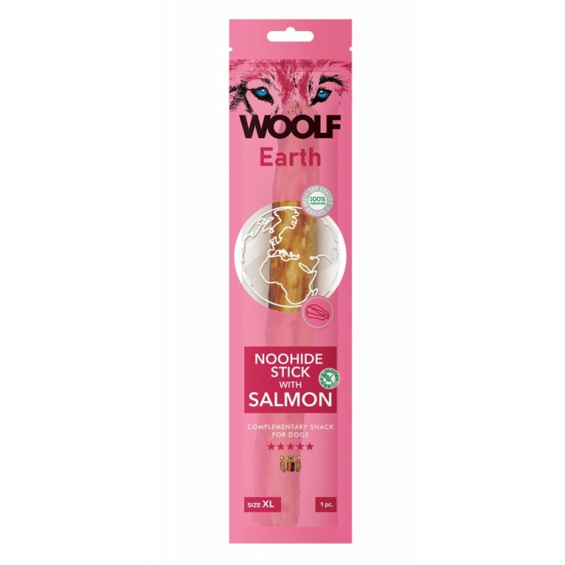 Woolf Earth NOOHIDE XL Stick with Salmon 85g