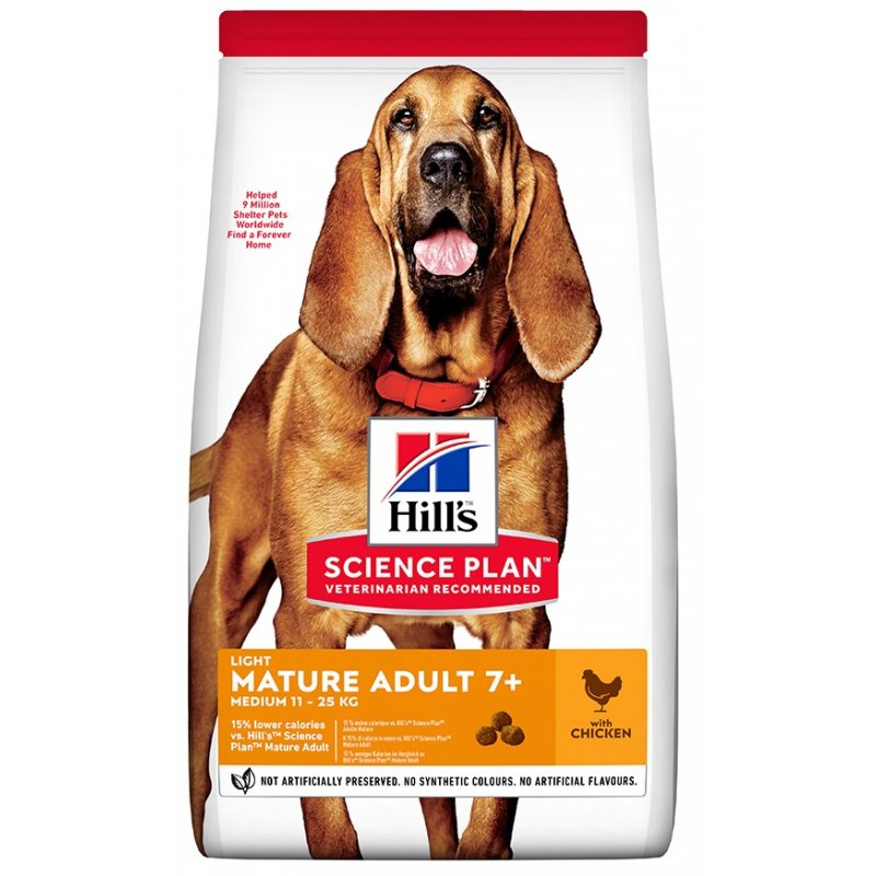 Hill's Can.Dry SP Mature Adult7+ Light Med.Chicken 14kg