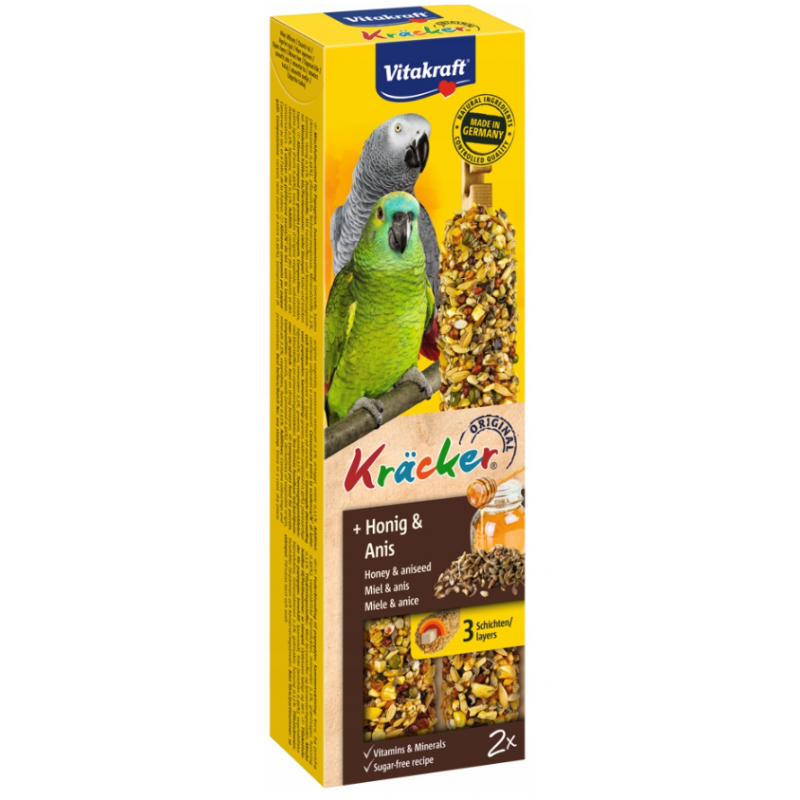 Vitakraft Bird Kräcker Miód Afrykańskie Patyczki Papugi 2szt