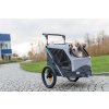 Przyczepka rowerowa z funkcją szybkiego montażu L 74 x 95 x 103/143 cm szara