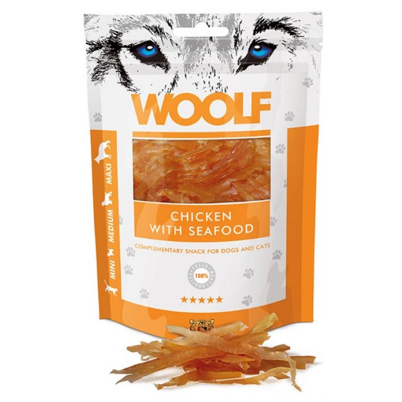 WOOLF Kurczak z owocami morza 100g