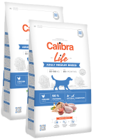 2x Calibra Dog Life Adult Medium Breed Chicken 12 kg