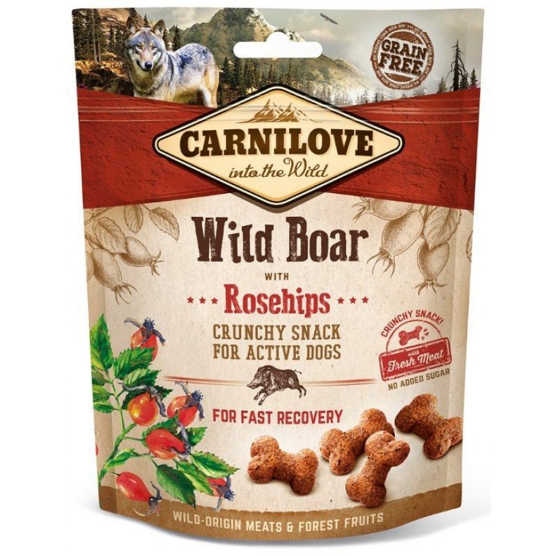 Carnilove Dog Crunchy Snack Wild Boar&Rosehips 200g (min. odběr 6 ks)