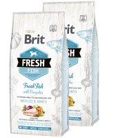 2x Brit Dog Fresh Fish & Pumpkin Adult Large 12kg