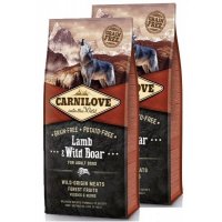 2x Carnilove Dog Jagnięcina i Dzik dla Dorosłych 12kg