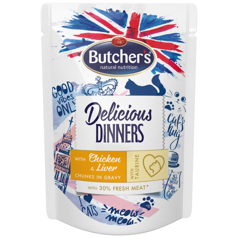 Butcher's Cat Delicious Dinners Chicken/Liver 100g