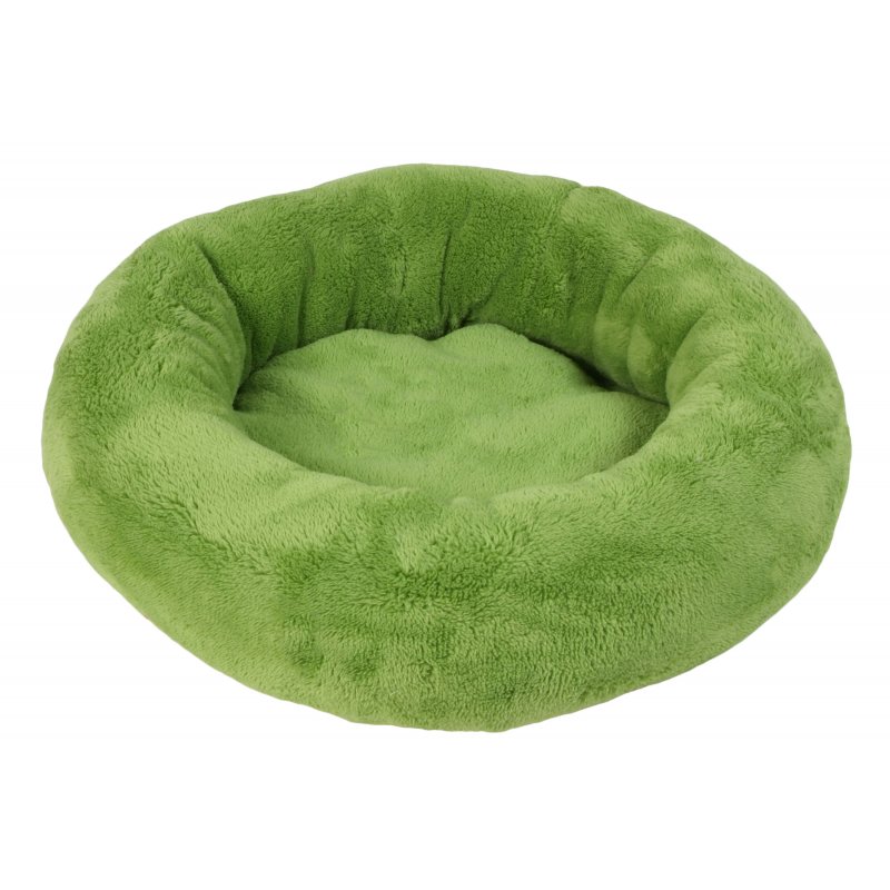 Zielone pluszowe okrągłe łóżko Amelie 50cm