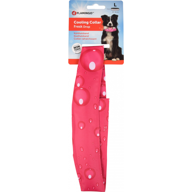 Flamingo Obroża chłodząca dla psów w kolorze fuksji L 49-56cm