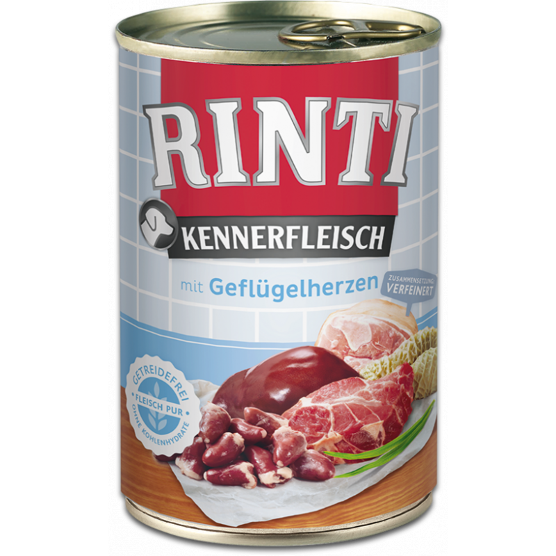 Rinti Dog Kennerfleisch konserwowane serca drobiowe 400g