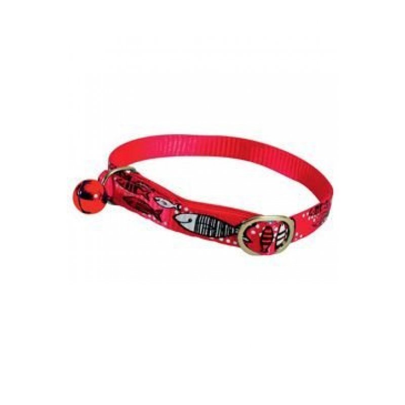 Obroża dla kota SARDINE nylon czerwona 10mm / 30cm Zolux