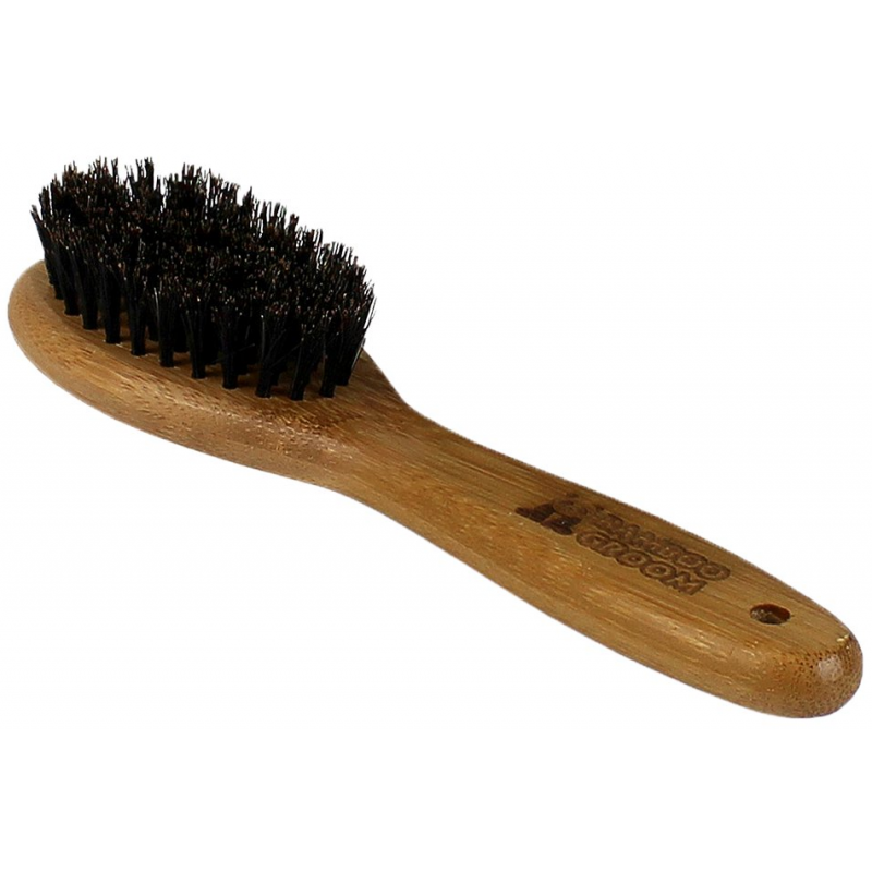 Bamboo Groom Średnia owalna szczotka z naturalnym włosiem niedźwiedzia