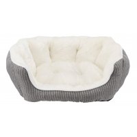 DAVIN Trixie - legowisko owalne z pluszem 60 x 45 cm szaro/kremowe