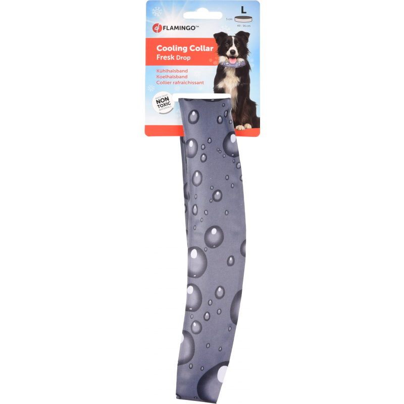 Flamingo Obroża chłodząca dla psów z wzorem kropli L 49-56cm