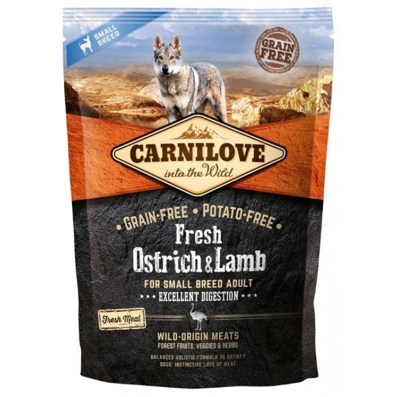 Carnilove Dog Fresh Ostrich &amp; Lamb dla małych ras 1,5kg