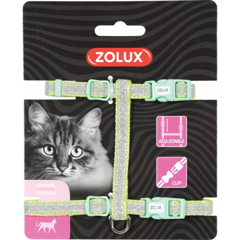 Szelki dla kota SHINY nylon zielone Zolux