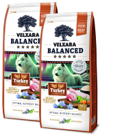 2x Velxara BALANCED Dry FM Dog Senior Monoprotein Turkey & Rice 12 kg