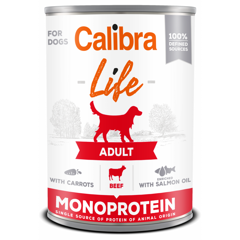 Calibra Dog Life konz. Adult Beef with carrots 400 g (min. odběr 6 ks)