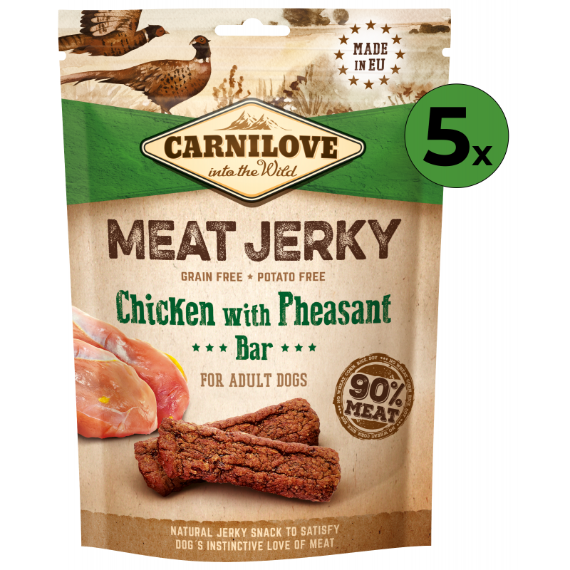 Carnilove Jerky Chicken with Pheasant Bar 5 x 100 g