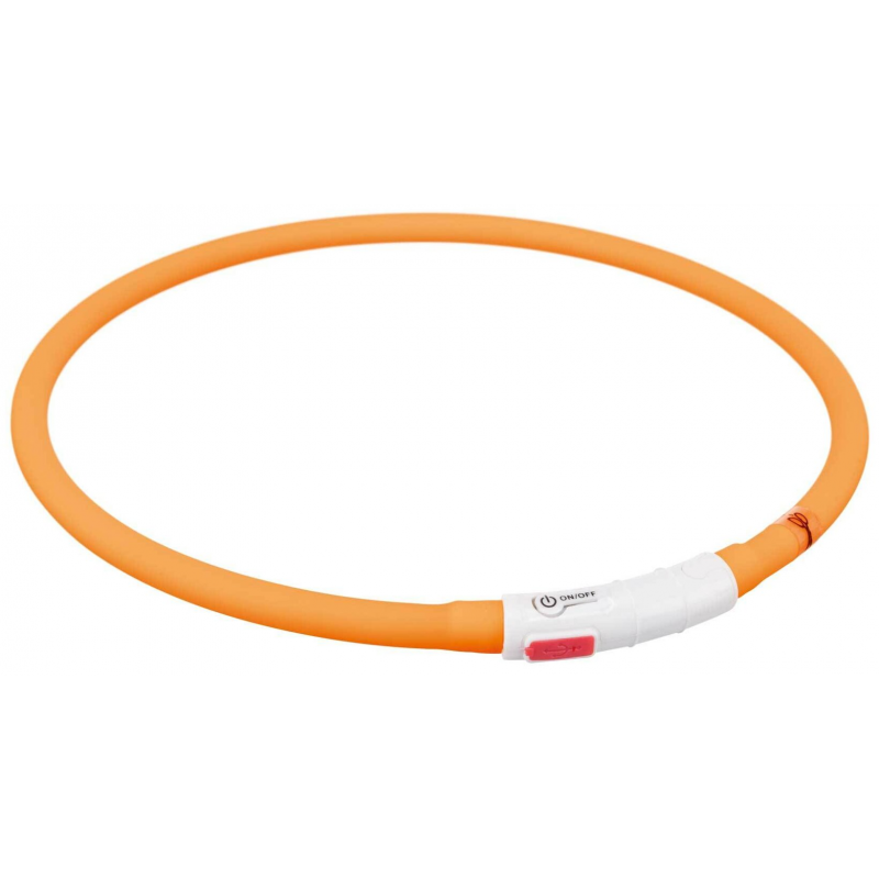 Flash świecąca obroża USB XS-XL 70 cm / 10 mm, - pomarańczowa