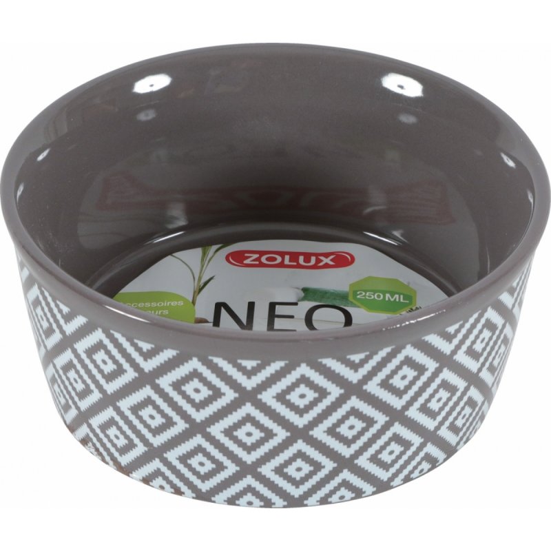 Miska ceramiczna NEO gryzoń kot 250ml brązowa Zolux