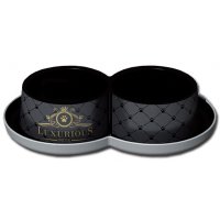 Miska podwójna LUXURIOUS podwójna czarna 2x, 035l