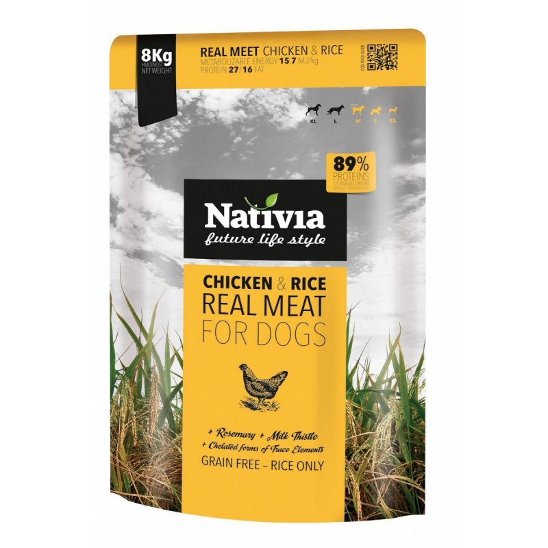 Nativia Real Meat Chicken & Rice 8kg WYPRZEDAŻ